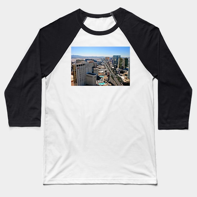 Planet Hollywood Las Vegas Strip Nevada America Baseball T-Shirt by AndyEvansPhotos